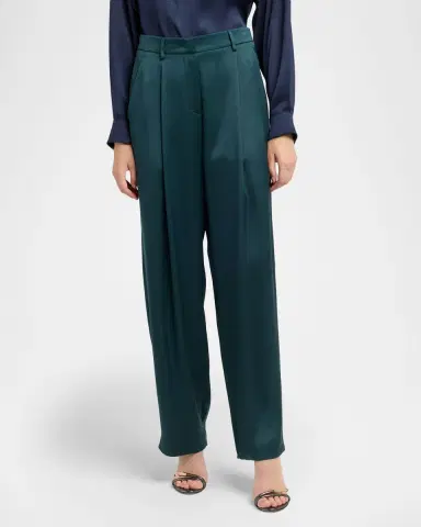 Giorgio Armani Pleated Silk Straight-Leg Trousers | Thumbnail 8 Giorgio Armani Pleated Silk Straight-Leg Trousers | Thumbnail 8