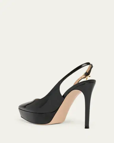 Gianvito Rossi 85mm Dasha Patent Leather Platform Slingback Pumps | Thumbnail 2 Gianvito Rossi 85mm Dasha Patent Leather Platform Slingback Pumps | Thumbnail 2