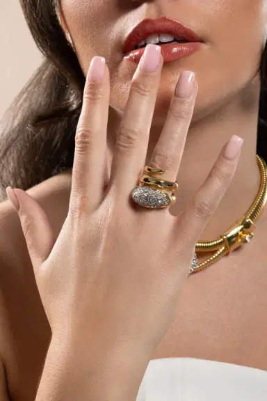 ALEXIS BITTAR Crystal Coiled Pebble Solaneles Ring | Thumbnail 2 ALEXIS BITTAR Crystal Coiled Pebble Solaneles Ring | Thumbnail 2