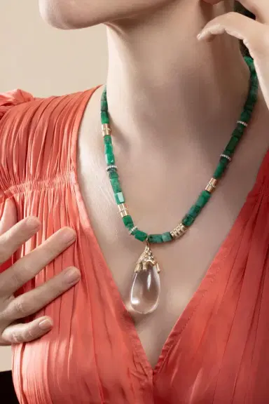 EDINA KISS Emerald Large Beaded Necklace | Thumbnail 3 EDINA KISS Emerald Large Beaded Necklace | Thumbnail 3