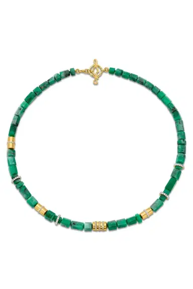 EDINA KISS Emerald Large Beaded Necklace | Thumbnail 1 EDINA KISS Emerald Large Beaded Necklace | Thumbnail 1