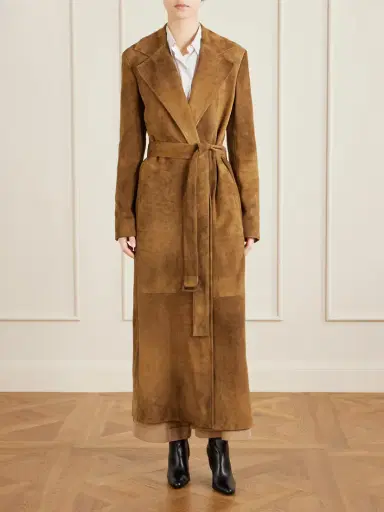 The Row Raisa Belted Suede Trench Coat | Thumbnail 3 The Row Raisa Belted Suede Trench Coat | Thumbnail 3