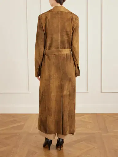 The Row Raisa Belted Suede Trench Coat | Thumbnail 4 The Row Raisa Belted Suede Trench Coat | Thumbnail 4