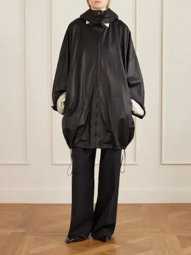 The Row Cassandre Leather Hooded Coat | Thumbnail 2 The Row Cassandre Leather Hooded Coat | Thumbnail 2