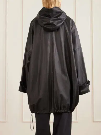 The Row Cassandre Leather Hooded Coat | Thumbnail 4 The Row Cassandre Leather Hooded Coat | Thumbnail 4