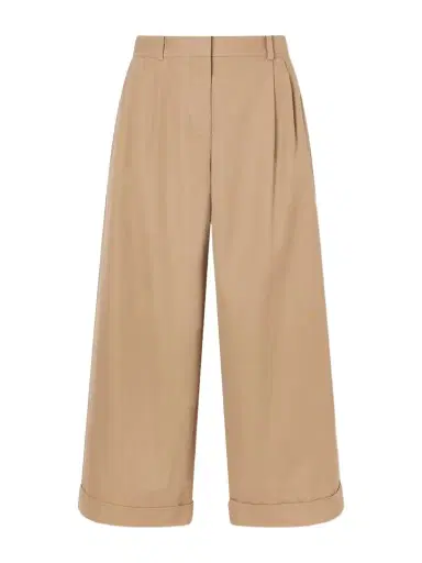The Row Lior Cropped Pleated Cotton And Cashmere-blend Wide-leg Pants | Thumbnail 1 The Row Lior Cropped Pleated Cotton And Cashmere-blend Wide-leg Pants | Thumbnail 1