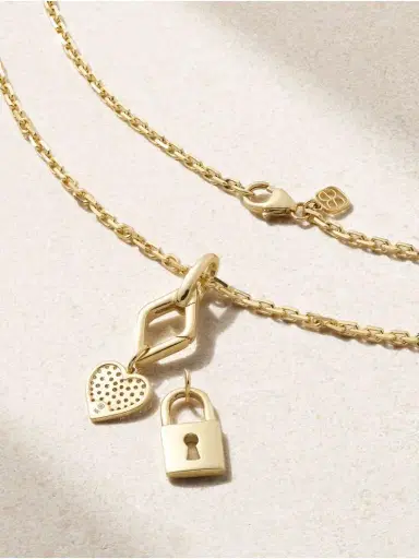 Sydney Evan Lock And Heart 14-karat Gold Diamond Necklace | Thumbnail 3 Sydney Evan Lock And Heart 14-karat Gold Diamond Necklace | Thumbnail 3