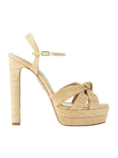 Aquazzura Nina 130 Raffia Platform Sandals | Thumbnail 1 Aquazzura Nina 130 Raffia Platform Sandals | Thumbnail 1