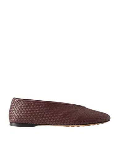 Bottega Veneta Rosa Intrecciato Leather Ballet Flats | Thumbnail 1 Bottega Veneta Rosa Intrecciato Leather Ballet Flats | Thumbnail 1