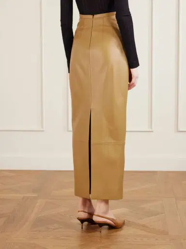 Khaite Winton Paneled Leather Midi Skirt | Thumbnail 4 Khaite Winton Paneled Leather Midi Skirt | Thumbnail 4