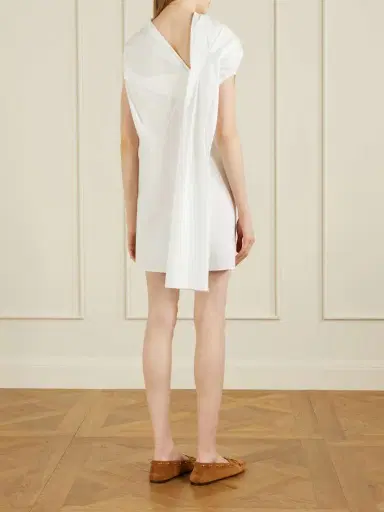 Khaite Tatia Draped Cotton-poplin Mini Dress | Thumbnail 3 Khaite Tatia Draped Cotton-poplin Mini Dress | Thumbnail 3