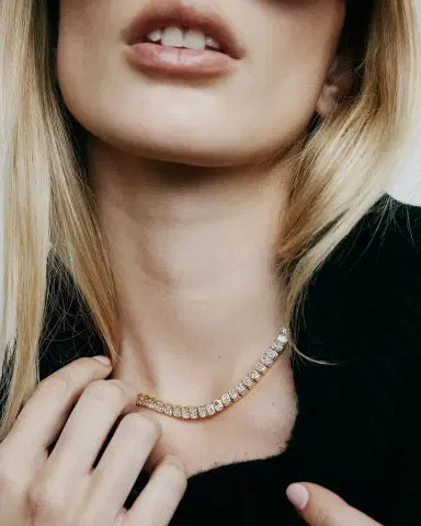 Jennifer Fisher JF Lab - Radiant Cut Tennis Necklace with Extender | Thumbnail 1 Jennifer Fisher JF Lab - Radiant Cut Tennis Necklace with Extender | Thumbnail 1