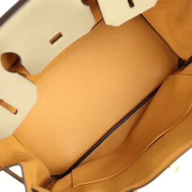 Madison Avenue Couture Pre-owned Hermes Special Order (HSS) Birkin 30 Gris Tourterelle and Paille Swift Brushed Gold Hardware | Thumbnail 8 Madison Avenue Couture Pre-owned Hermes Special Order (HSS) Birkin 30 Gris Tourterelle and Paille Swift Brushed Gold Hardware | Thumbnail 8