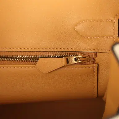 Madison Avenue Couture Pre-owned Hermes Special Order (HSS) Birkin 30 Gris Tourterelle and Paille Swift Brushed Gold Hardware | Thumbnail 9 Madison Avenue Couture Pre-owned Hermes Special Order (HSS) Birkin 30 Gris Tourterelle and Paille Swift Brushed Gold Hardware | Thumbnail 9