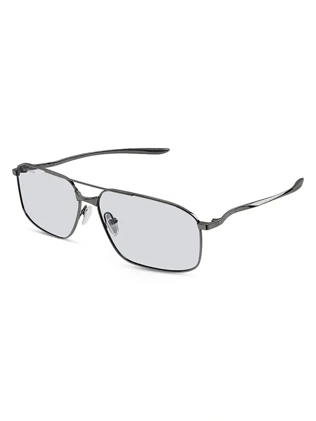 Men's Monday 64MM Navigator Metal Sunglasses - Dark Grey Clear Men's Monday 64MM Navigator Metal Sunglasses - Dark Grey Clear