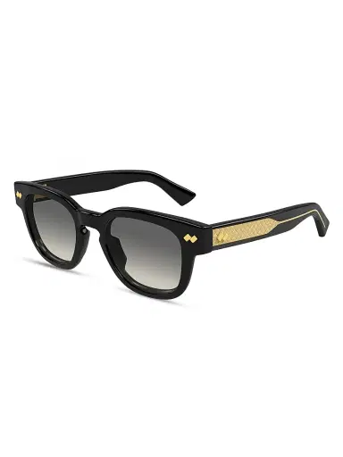 Bottega Veneta Men's Intrecciato Wirecore 48MM Round Sunglasses - Black | Thumbnail 1 Bottega Veneta Men's Intrecciato Wirecore 48MM Round Sunglasses - Black | Thumbnail 1