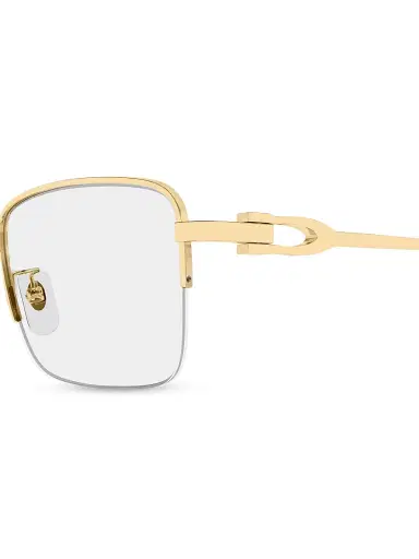 Cartier Men's C Décor 24K-Gold-Plated Rectangular Optical Glasses - Gold Clear | Thumbnail 3 Cartier Men's C Décor 24K-Gold-Plated Rectangular Optical Glasses - Gold Clear | Thumbnail 3