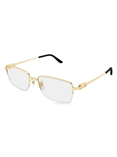 Cartier Men's C Décor 24K-Gold-Plated Rectangular Optical Glasses - Gold Clear | Thumbnail 1 Cartier Men's C Décor 24K-Gold-Plated Rectangular Optical Glasses - Gold Clear | Thumbnail 1