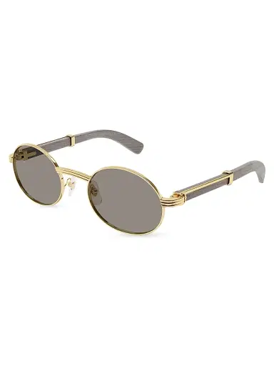 Cartier Men's Première de 53MM 24K-Gold-Plated Oval Sunglasses - Gold Grey | Thumbnail 1 Cartier Men's Première de 53MM 24K-Gold-Plated Oval Sunglasses - Gold Grey | Thumbnail 1