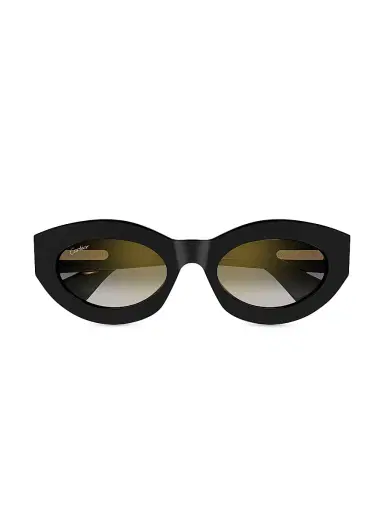 Cartier Women's Panthère Classic 53MM Oval Sunglasses - Black | Thumbnail 2 Cartier Women's Panthère Classic 53MM Oval Sunglasses - Black | Thumbnail 2
