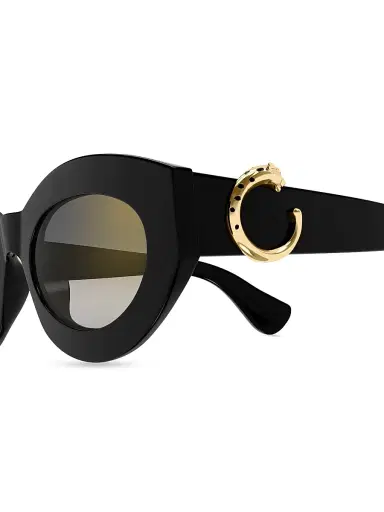 Cartier Women's Panthère Classic 53MM Oval Sunglasses - Black | Thumbnail 3 Cartier Women's Panthère Classic 53MM Oval Sunglasses - Black | Thumbnail 3