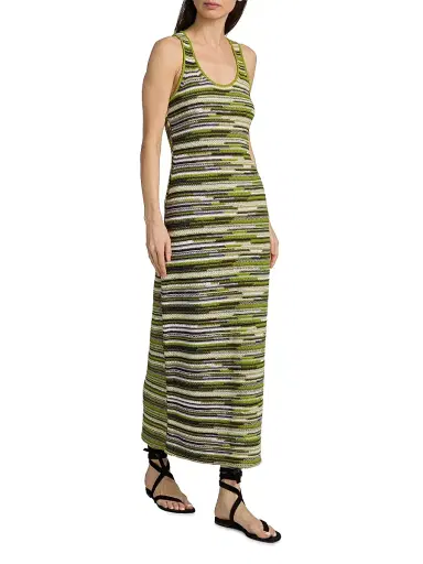 Proenza Schouler White Label Women's Zinah Rib-Knit Midi-Dress - Apple Multi - Size Large | Thumbnail 2 Proenza Schouler White Label Women's Zinah Rib-Knit Midi-Dress - Apple Multi - Size Large | Thumbnail 2