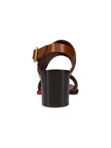 Christian Louboutin Women's Her in Roma Patinated Calf Leather Block Sandals - Dark Carmine | Thumbnail 3 Christian Louboutin Women's Her in Roma Patinated Calf Leather Block Sandals - Dark Carmine | Thumbnail 3