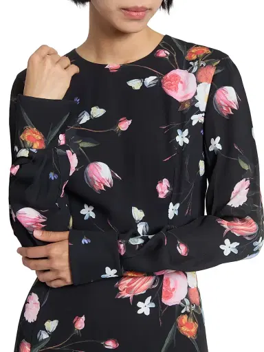 Erdem Women's Dutch Flower Midi-Dress - Dutch Flower Painting Black | Thumbnail 6 Erdem Women's Dutch Flower Midi-Dress - Dutch Flower Painting Black | Thumbnail 6