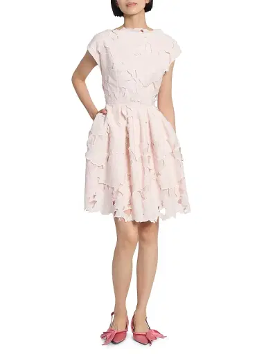 Erdem Women's Cameo Guipure Lace Minidress - Cameo Pink | Thumbnail 2 Erdem Women's Cameo Guipure Lace Minidress - Cameo Pink | Thumbnail 2