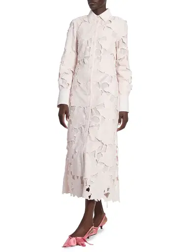 Erdem Women's Cameo Guipure Lace Shirtdress - Cameo Pink | Thumbnail 2 Erdem Women's Cameo Guipure Lace Shirtdress - Cameo Pink | Thumbnail 2