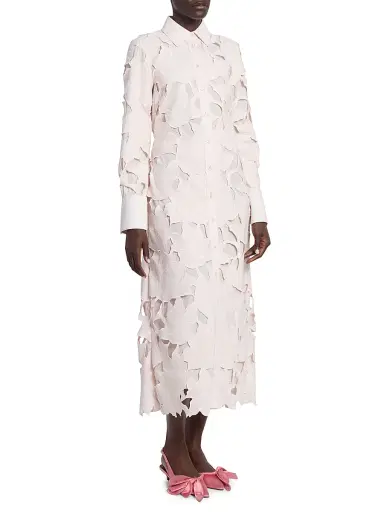 Erdem Women's Cameo Guipure Lace Shirtdress - Cameo Pink | Thumbnail 4 Erdem Women's Cameo Guipure Lace Shirtdress - Cameo Pink | Thumbnail 4