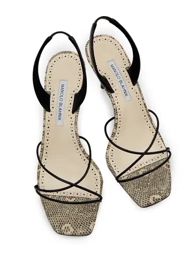 Manolo Blahnik Women's Ninfea Leather Strappy Sandals - Black - Size 12 | Thumbnail 4 Manolo Blahnik Women's Ninfea Leather Strappy Sandals - Black - Size 12 | Thumbnail 4