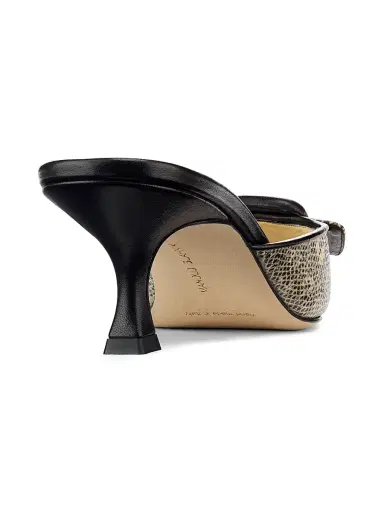 Manolo Blahnik Women's Maysalebi Snake-Embossed Leather Mules - Black | Thumbnail 3 Manolo Blahnik Women's Maysalebi Snake-Embossed Leather Mules - Black | Thumbnail 3