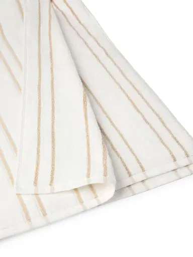 Brunello Cucinelli Striped Cotton Terrycloth Towel with Logo - Beige | Thumbnail 2 Brunello Cucinelli Striped Cotton Terrycloth Towel with Logo - Beige | Thumbnail 2