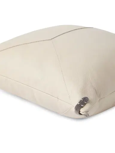 Brunello Cucinelli Grained Leather Cushion with Monili | Thumbnail 3 Brunello Cucinelli Grained Leather Cushion with Monili | Thumbnail 3