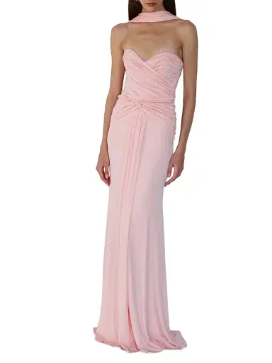 The New Arrivals Ilkyaz Ozel Women's Amanda Fantasme Gathered Jersey Gown - Glossia | Thumbnail 3 The New Arrivals Ilkyaz Ozel Women's Amanda Fantasme Gathered Jersey Gown - Glossia | Thumbnail 3