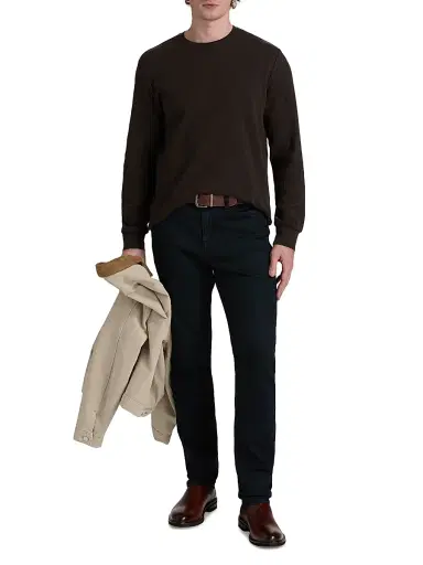 Frame Men's Cotton Long-Sleeve T-Shirt - Heather Espresso - Size Small | Thumbnail 2 Frame Men's Cotton Long-Sleeve T-Shirt - Heather Espresso - Size Small | Thumbnail 2