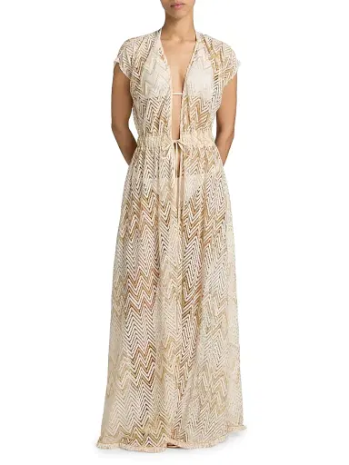 Ramy Brook Women's Katherine Chevron-Knit Cover-Up Maxi Dress | Thumbnail 2 Ramy Brook Women's Katherine Chevron-Knit Cover-Up Maxi Dress | Thumbnail 2