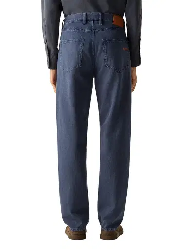 ZEGNA Men's Cotton Roccia Jeans - Dark Indigo Blue | Thumbnail 4 ZEGNA Men's Cotton Roccia Jeans - Dark Indigo Blue | Thumbnail 4