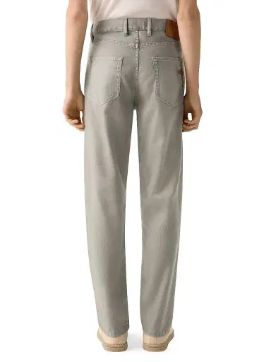 ZEGNA Men's Stretch Cotton and Linen Roccia Jeans - Dark Taupe | Thumbnail 3 ZEGNA Men's Stretch Cotton and Linen Roccia Jeans - Dark Taupe | Thumbnail 3