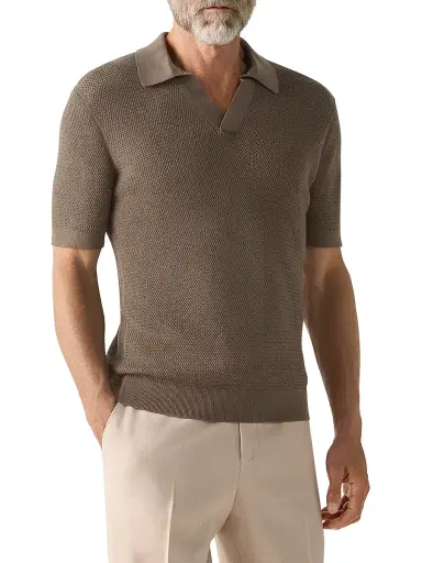 ZEGNA Men's Premium Cotton Polo Shirt - Olive Green | Thumbnail 12 ZEGNA Men's Premium Cotton Polo Shirt - Olive Green | Thumbnail 12