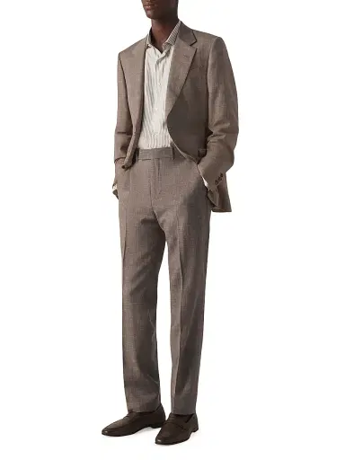 ZEGNA Men's Silk Shirt - Dark Taupe White | Thumbnail 6 ZEGNA Men's Silk Shirt - Dark Taupe White | Thumbnail 6