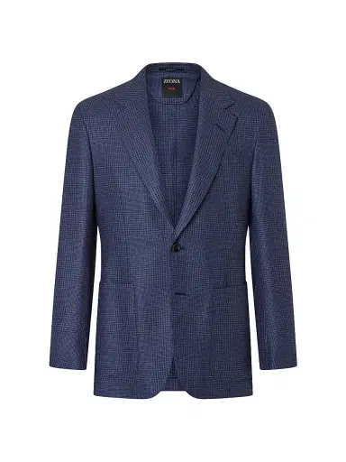 ZEGNA Men's Cashmere Silk and Linen Jacket - Blue | Thumbnail 2 ZEGNA Men's Cashmere Silk and Linen Jacket - Blue | Thumbnail 2