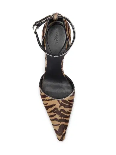 Alaïa Women's D'Orsay 90MM Tiger-Striped Calf Hair Stiletto Pumps - Naturel | Thumbnail 4 Alaïa Women's D'Orsay 90MM Tiger-Striped Calf Hair Stiletto Pumps - Naturel | Thumbnail 4