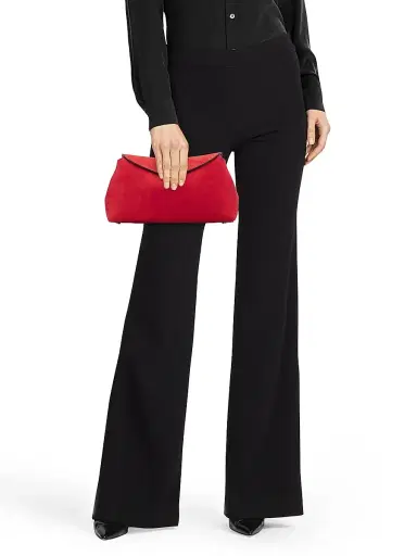 Toteme Women's T-Lock Suede Clutch - Red Suede | Thumbnail 2 Toteme Women's T-Lock Suede Clutch - Red Suede | Thumbnail 2