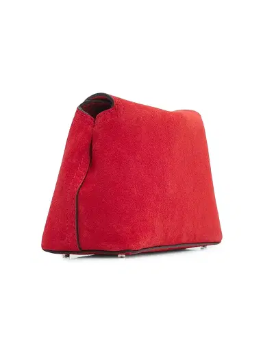 Toteme Women's T-Lock Suede Clutch - Red Suede | Thumbnail 3 Toteme Women's T-Lock Suede Clutch - Red Suede | Thumbnail 3