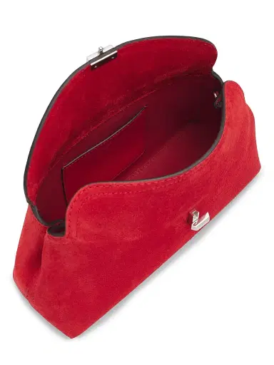 Toteme Women's T-Lock Suede Clutch - Red Suede | Thumbnail 4 Toteme Women's T-Lock Suede Clutch - Red Suede | Thumbnail 4