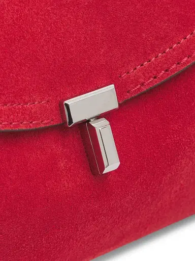 Toteme Women's T-Lock Suede Clutch - Red Suede | Thumbnail 6 Toteme Women's T-Lock Suede Clutch - Red Suede | Thumbnail 6