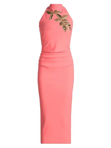 Chiara Boni La Petite Robe Women's Nimby Embroidered Halterneck Midi-Dress | Thumbnail 1 Chiara Boni La Petite Robe Women's Nimby Embroidered Halterneck Midi-Dress | Thumbnail 1