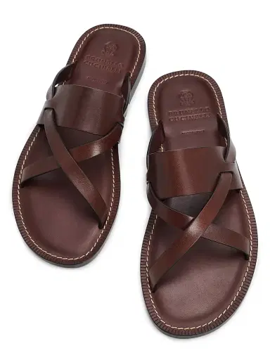 Brunello Cucinelli Men's Strappy Leather Sandals | Thumbnail 4 Brunello Cucinelli Men's Strappy Leather Sandals | Thumbnail 4